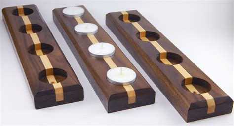 Walnut And Maple Candle Holders Wooden Candle