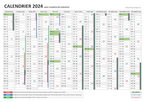 Numéro De Semaine 2024 Liste Et Dates Calendrier 2024 Avec Semaines