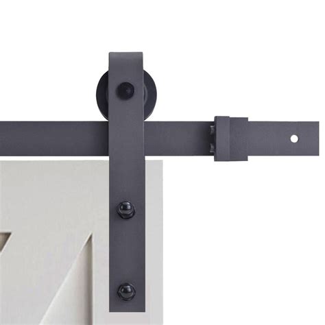 Calhome 72 In Black Classic Bent Strap Barn Style Sliding Door Track