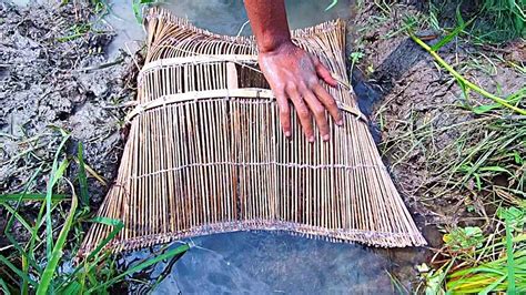 Creative Boy Make Fish Trap Using Bamboo Cage Fish Trap Using Bamboo