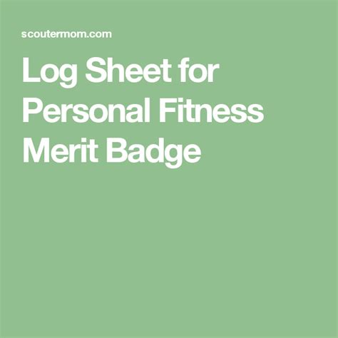 Personal Fitness Merit Badge Book Fitnessretro