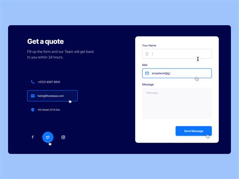 Contact Form 02 By Erşad Başbağ For Flowbase On Dribbble
