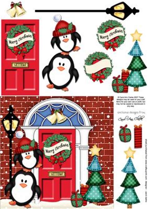 Choose from our collection of classic and festive greeting card templates, completely free to use! Penguins Christmas Door Quick Card & 3D Decoupage ...