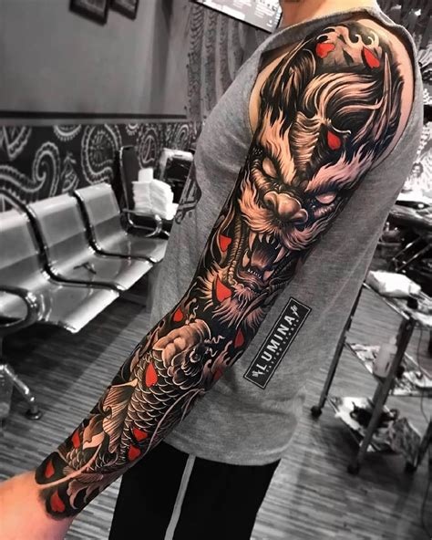 Inspirational Ink Sleeves Dragon Sleeve Tattoos Realistic Tattoo