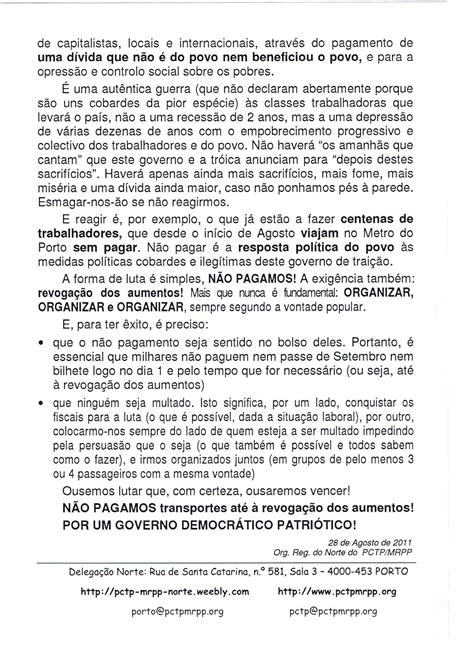 Pctp Mrpp 2011 2º Semestre Cartazes Comunicados Folhetos Panfletos Autocolantes