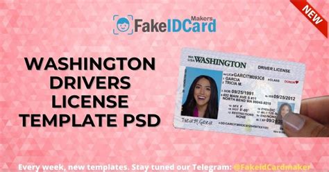 Washington Drivers License Template Psd Drivers License Template