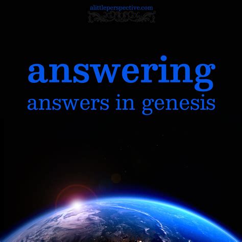 Answering Answers In Genesis Part One