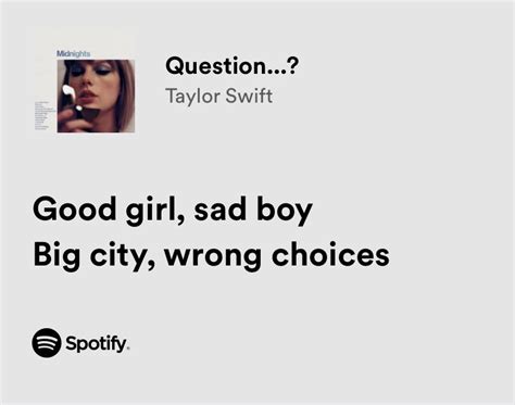 Lyrics You Might Relate To On Twitter Taylor Swift Question