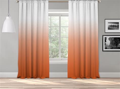 Orange Ombre Curtain Panelshades Ombregradient Etsy
