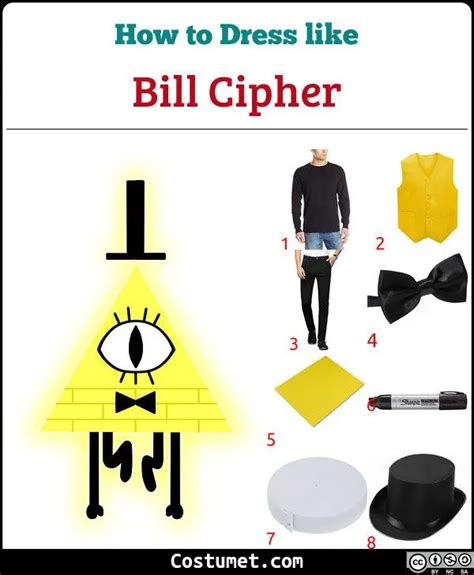 Bill Cipher Gravity Falls Costume For Cosplay And Halloween