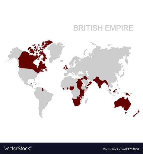 Map Of The British Empire Royalty Free Vector Image