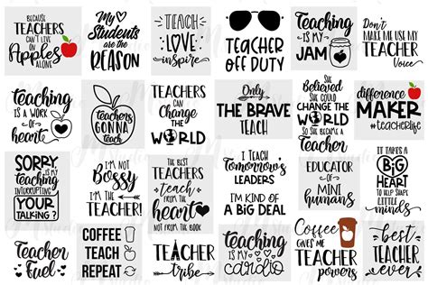 Teacher Svg Bundle School Svg Teacher Svg Cut Files For Etsy