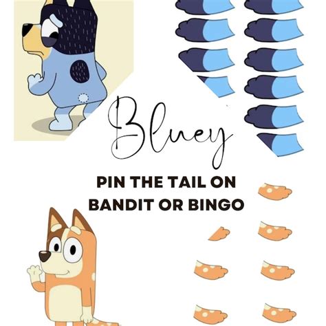 Pin The Tail On Dad Bluey Game Etsy