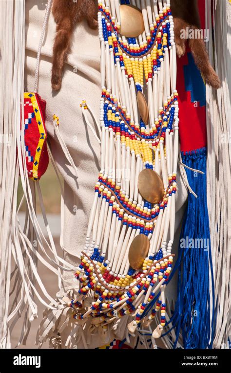 Detail Of A Female Traditional Dancer S Regalia Pow Wow Blackfoot Crossing Historical Park