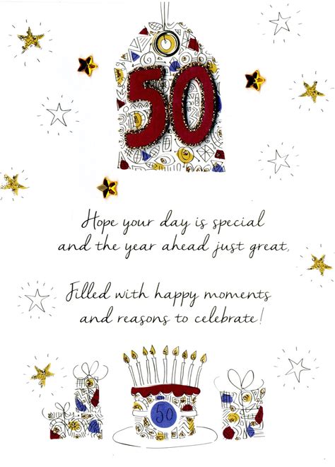 Male 50th Birthday Greeting Card Cards Love Kates