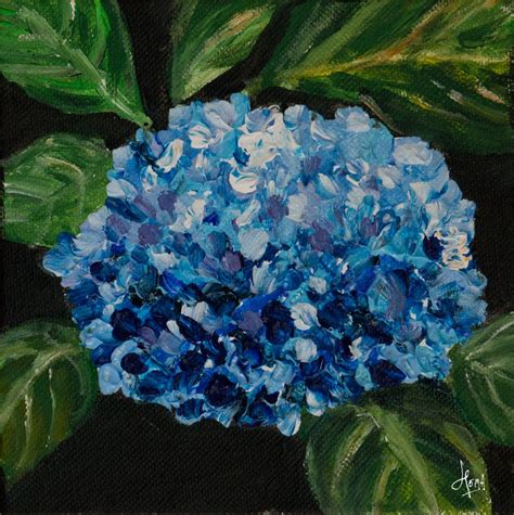 From My Canvas Two Hydrangeas Acrylic Painting