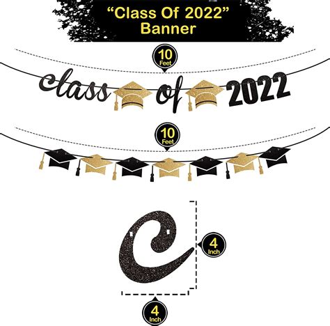 Buy Black And Gold Class Of 2022 Banner 10 Feet No Diy Graduation