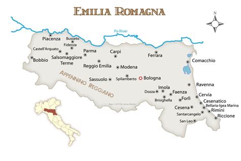 Emilia Romagna Cities Map and Travel Guide, Northern Italy