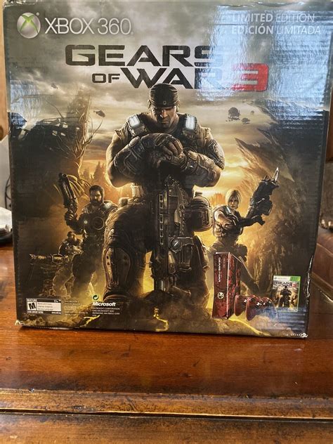 Xbox 360 S Gears Of War 3 Console Limited Edition 320gb 2 Controllers