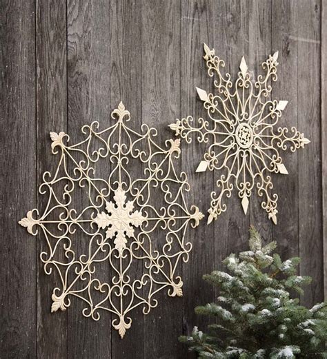 Maybe you would like to learn more about one of these? Distressed Metal Snowflake Wall Hanging | New For Fall | Outdoor holiday decor, Christmas ...