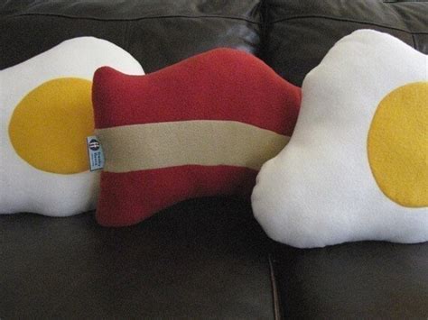 Items Similar To Plush Bacon And Eggs Pillow Set Geek Chic Home Decor