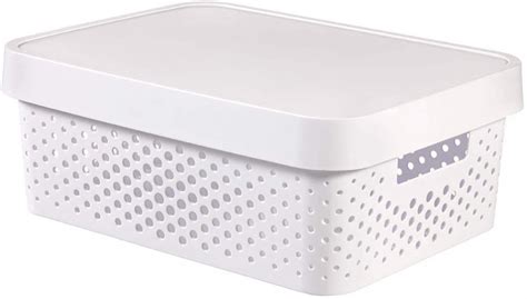 Curver 04753 N23 00 Infinity Dots White Plastic Storage Box With Lid 27 X 3660 X 1520 Cm 11