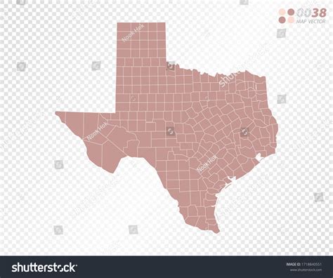 Transparent Vector Map Texas Stock Vector (Royalty Free) 1718840551