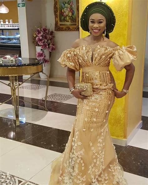 Aso Ebi Styles 134 Dripping In Gold Kamdora African Lace Dresses