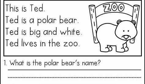 Printable Worksheets for Kindergarten Reading Comprehension