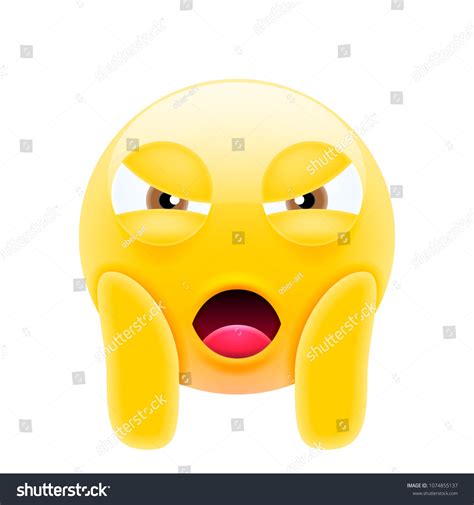 Mean Angry Face Screaming Emoji Scared Stock Vector Royalty Free Shutterstock