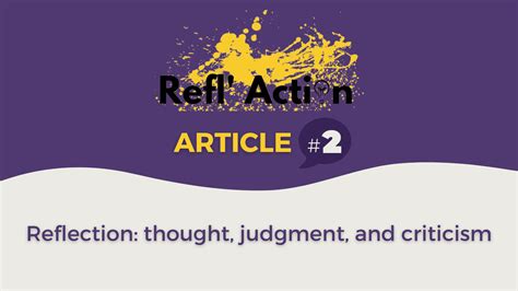 Reflaction Research Article 2 “reflection Thought Judgment And