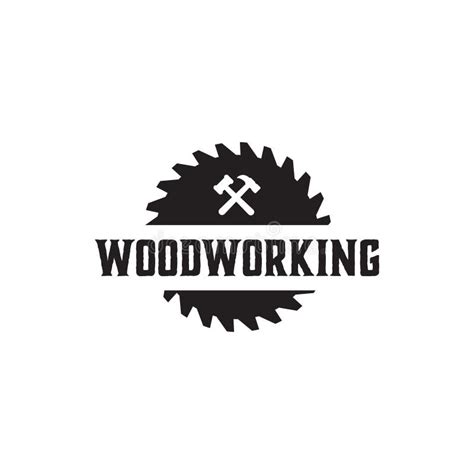 Woodworking Gear Logo Design Template Vector Element Isolated Stock