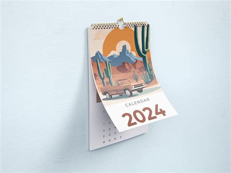 2024 Calendar Printable Minimal Desk Calendar 2024 Ledger Etsy