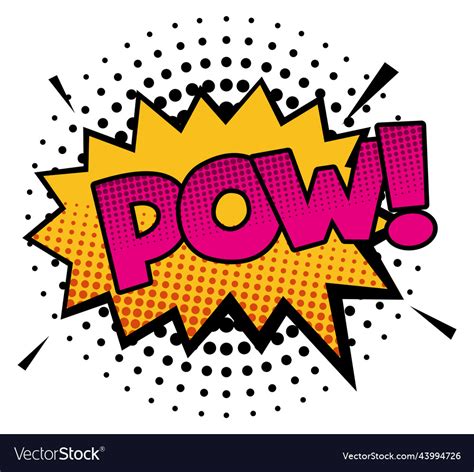 Pow Splash Bubble In Color Comic Style Royalty Free Vector