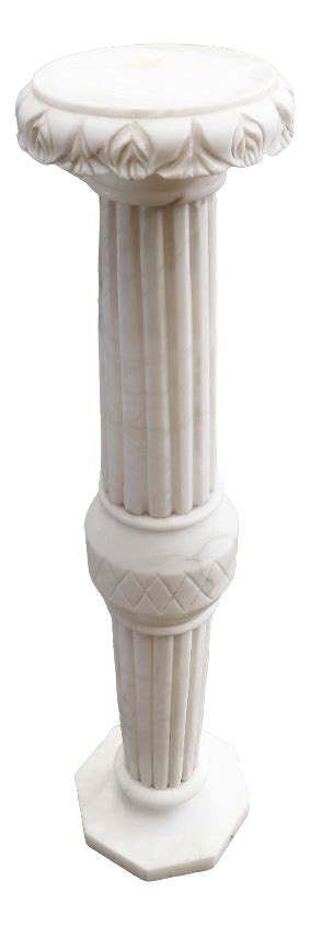 Pedestal Column In White Marble 1991 Chairish
