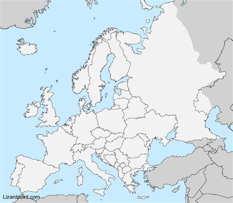 Blank Physical Map Of Europe Quiz
