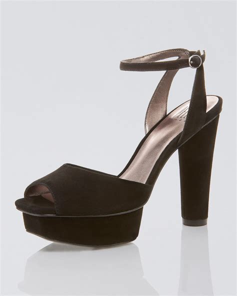 pelle moda ummy suede platform sandal in black blk lyst