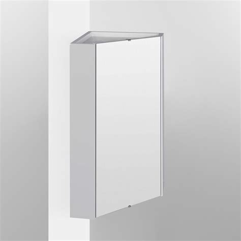 Nuie Mayford Corner Mirrored Bathroom Cabinet 459mm W White Nvc118