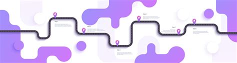 Road Map And Journey Route Infographics Template Winding