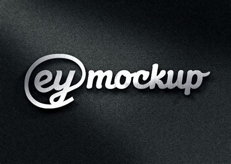 3d Silver Chrome Logo Mockup Eymockup