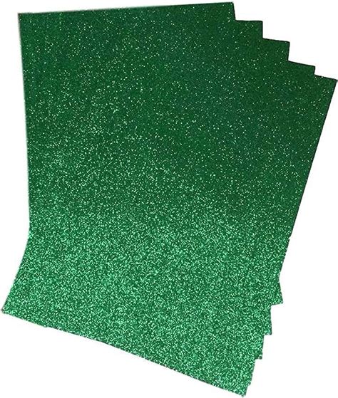Green Glitter Card A4 Sparkly Soft Touch Non Shed 250gsm 100lb Cover