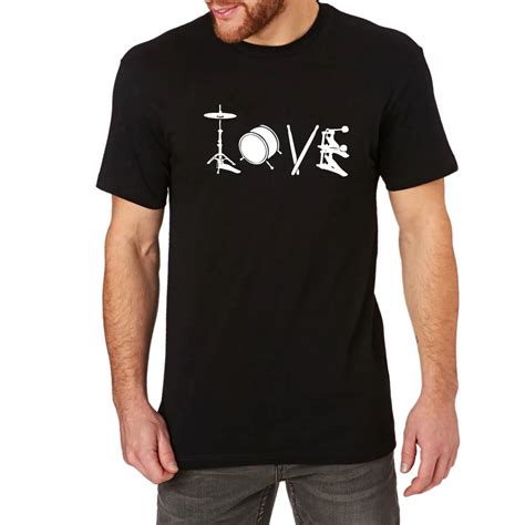 Mens Love Drum Drummer T Shirts Men Tee In T Shirts From Mens Clothing And Accessories On