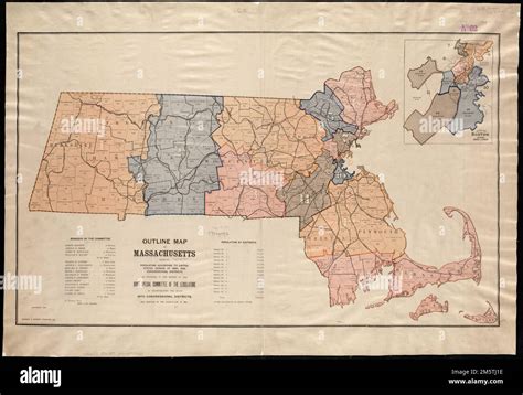 Esquema De Mapa De Massachusetts Que Muestra La Población De Acuerdo