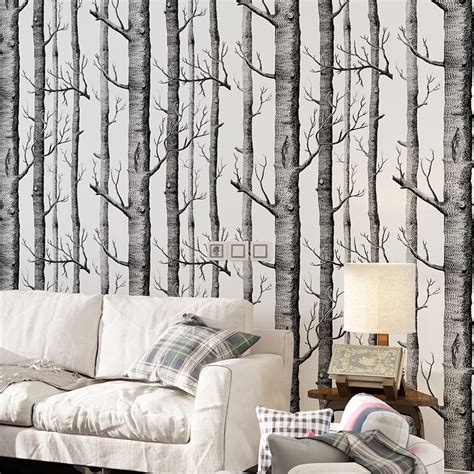 Beibehang Wallpaper Nordic Style Modern Minimalist Living Room Branches