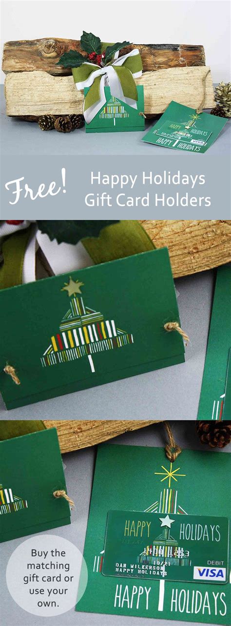 Free Printable Happy Holidays T Card Holder