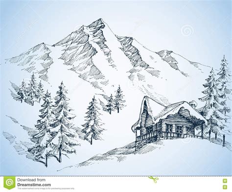 Nature In The Mountains Sketch Download From Over 54 Million High