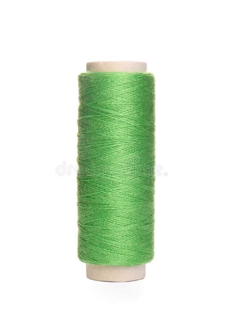 Spool Of Green Sewing Thread Isolated On White Stock Image Image Of