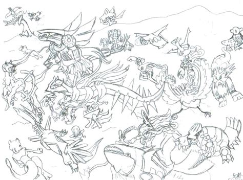 Legendary Pokemon Drawings Easy Sketch Coloring Page
