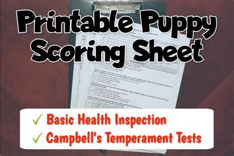 This online eysenck temperament test is delivered to you free of charge and will allow you to 4. Printable Puppy Scoring Sheet - Doberman Planet