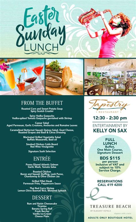 easter sunday lunch at treasure beach hotel what s on in barbados 2018 04 01